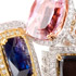 Gemstone rings in white and yellow gold for Graphic IQ