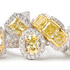 Diamond rings in white and yellow gold for Graphic IQ